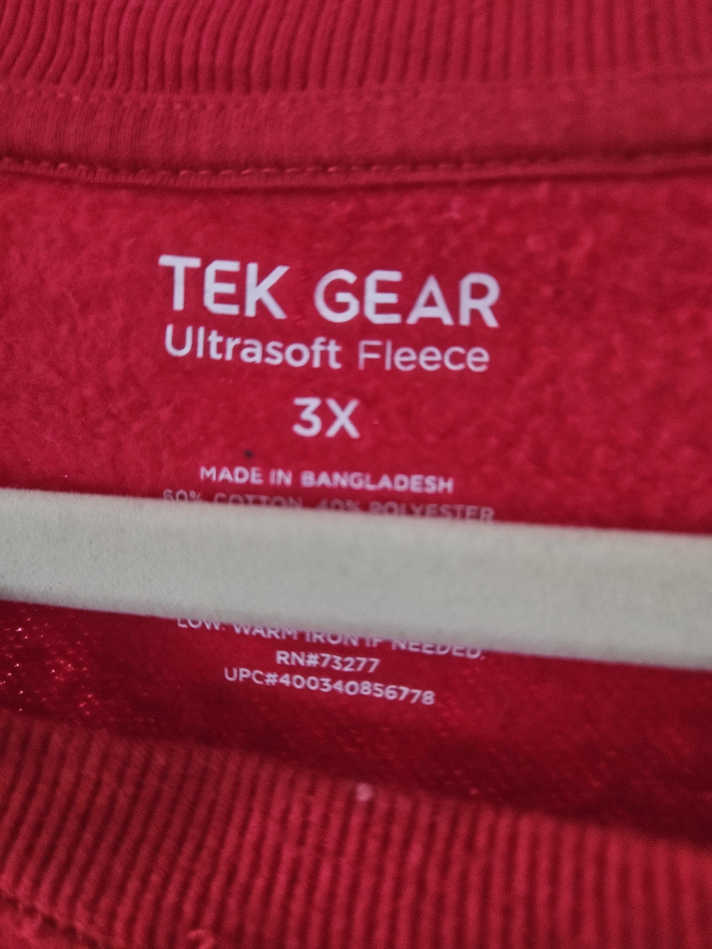 Tek Gear red crewneck sweatshirt 3XL - Picture 2 of 3